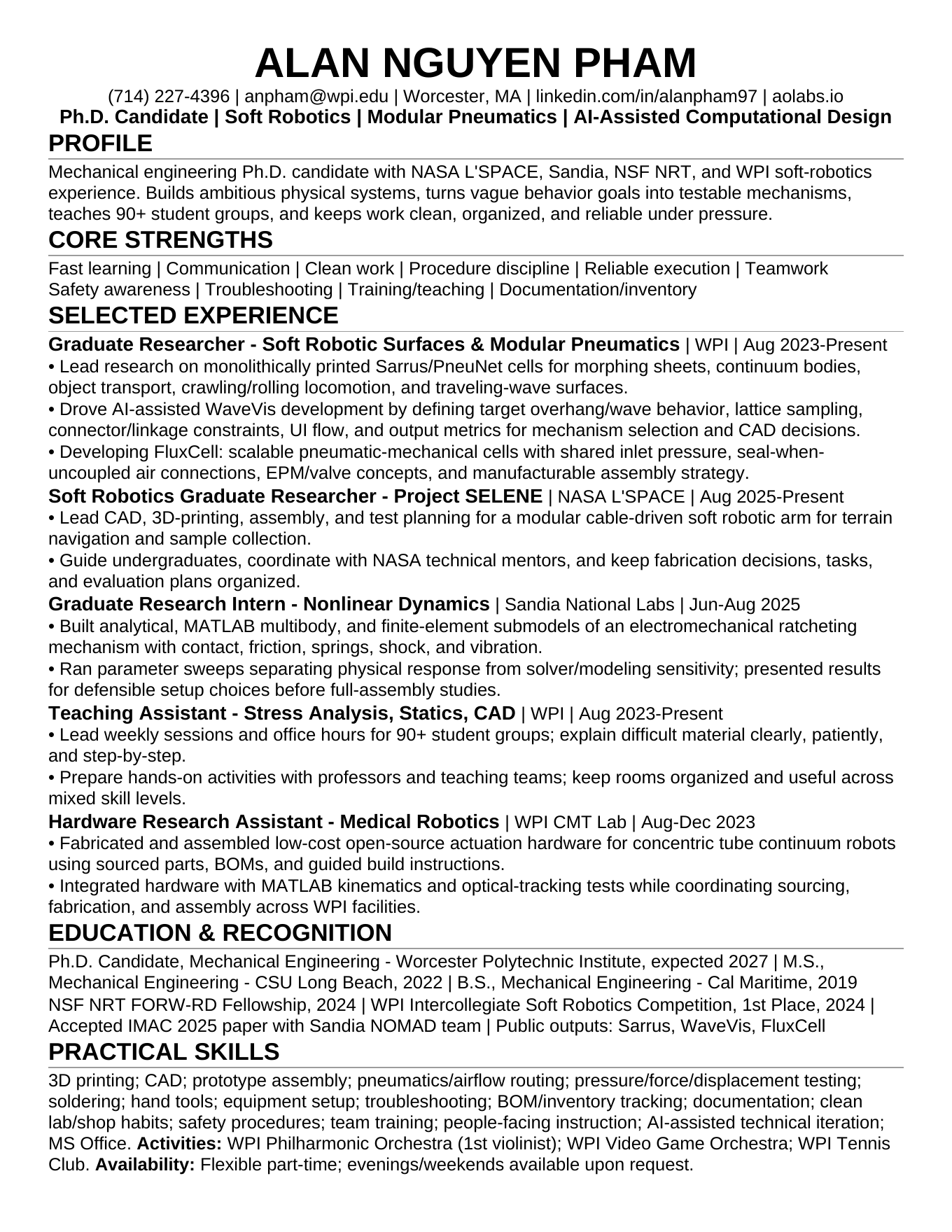 Preview of Alan Nguyen Pham's one-page resume.
